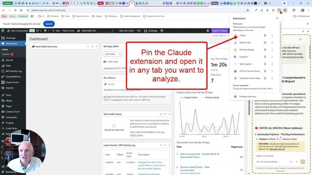 Claude AI Chrome Extension Pinned