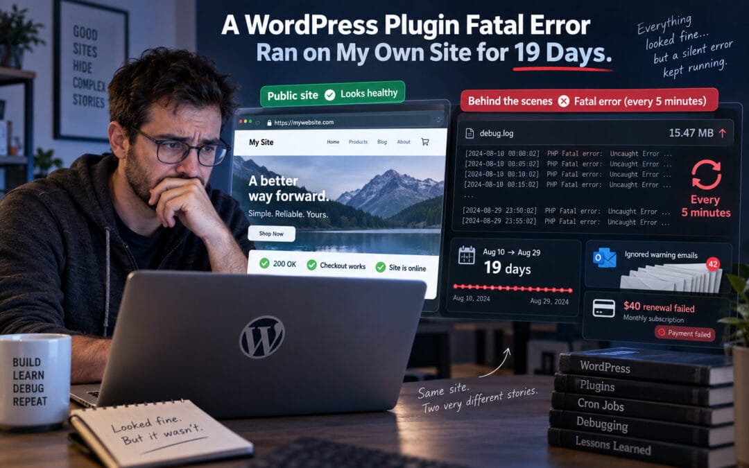 A WordPress Plugin Fatal Error Ran on My Own Site for 19 Days