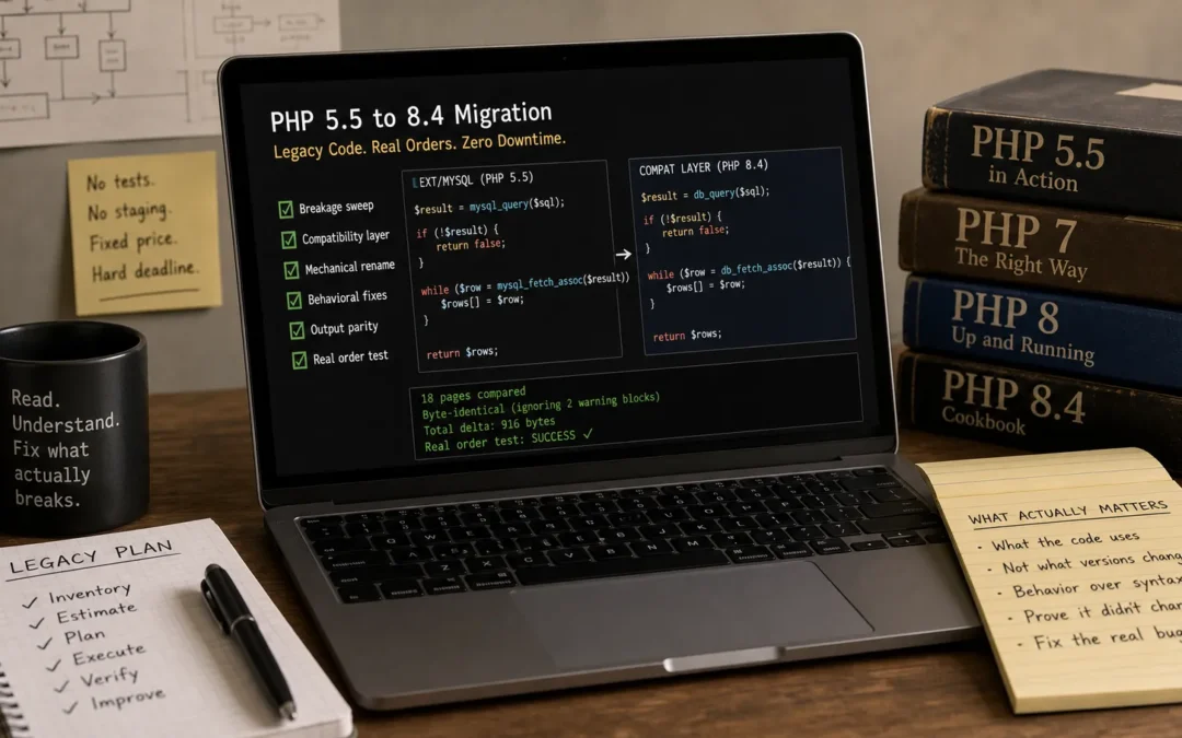 PHP 5.5 to 8.4 Migration on a Live Store, and the Revenue Bug It Uncovered