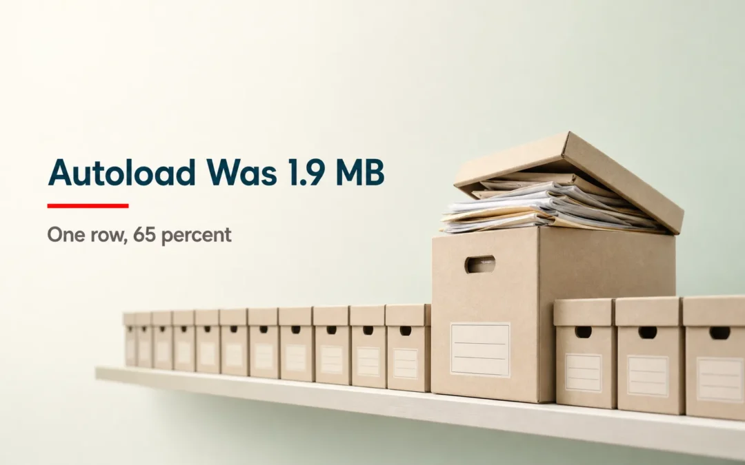 My WordPress Autoload Options Hit 1.9 MB and One Row Was Two Thirds of It